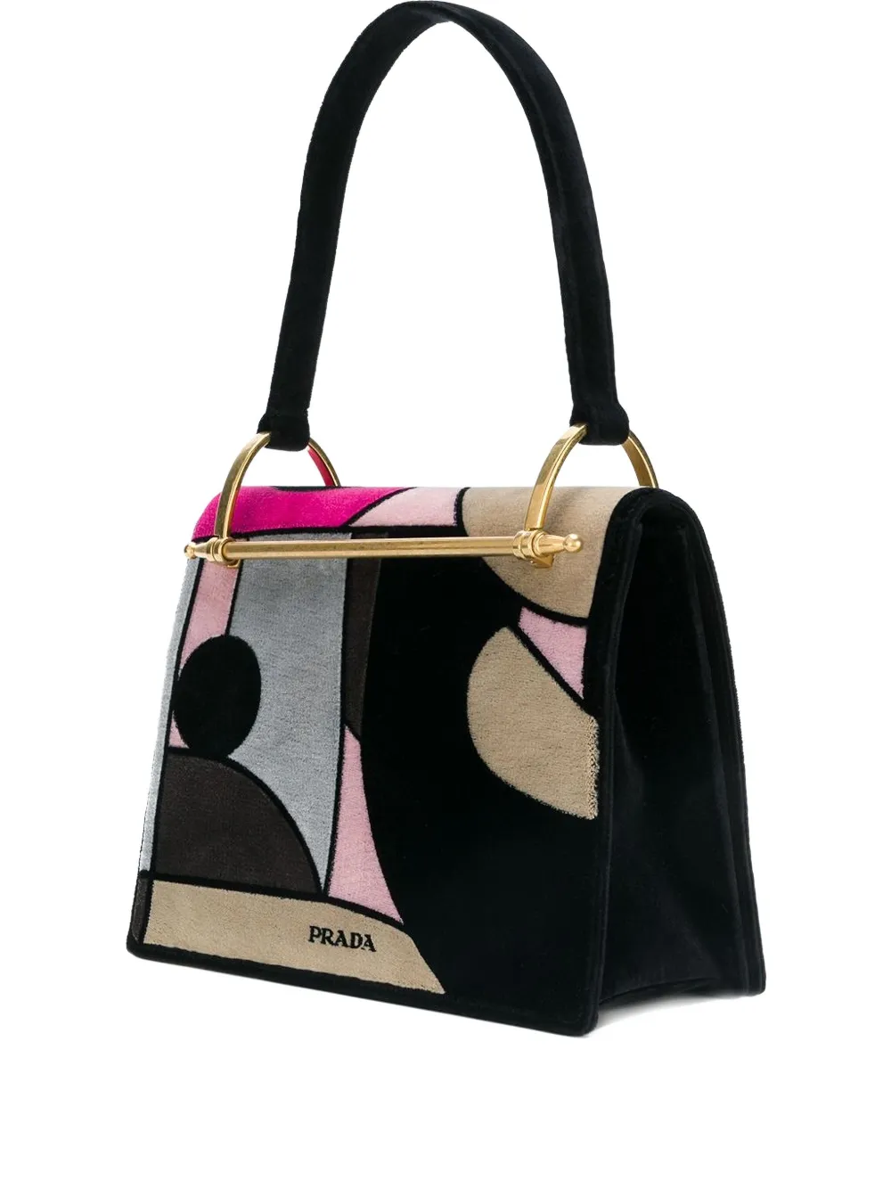 Prada Velvet Patchwork Lisolette Watkins tote bag | Black | Image 1