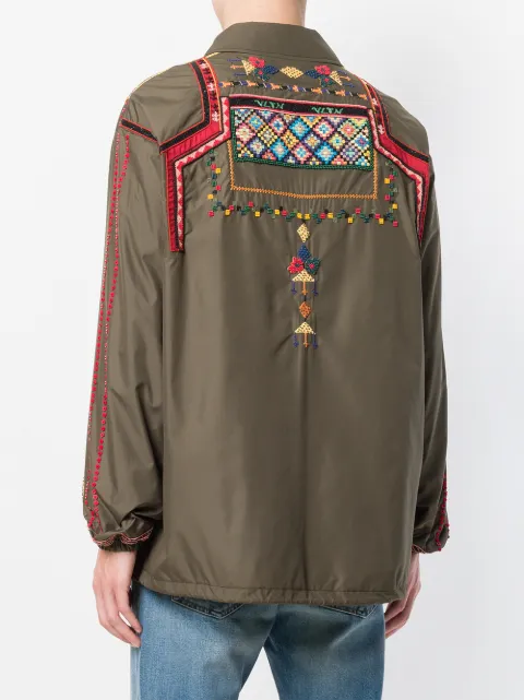 embroidered green jacket