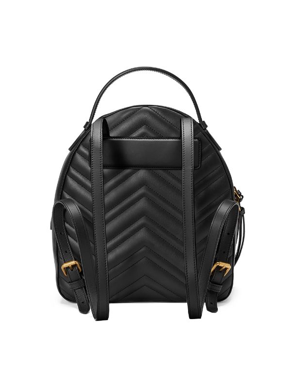 gg marmont quilted leather backpack black