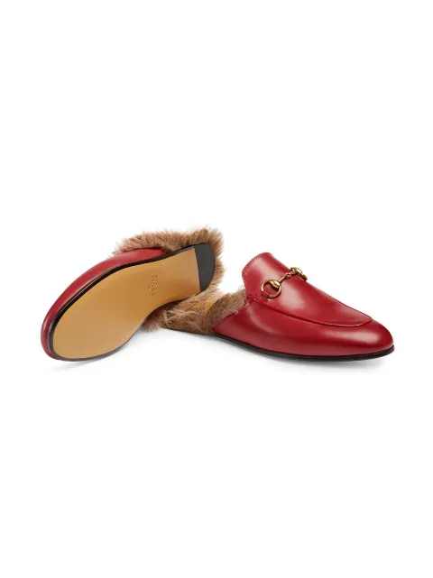 fur lined leather loafers