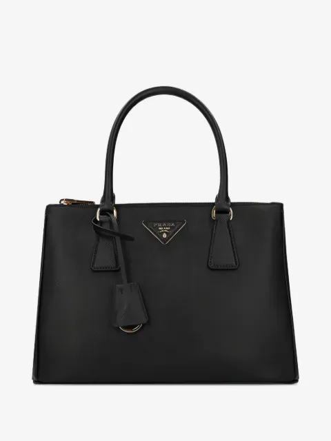 Prada top-handle logo-plaque tote bag