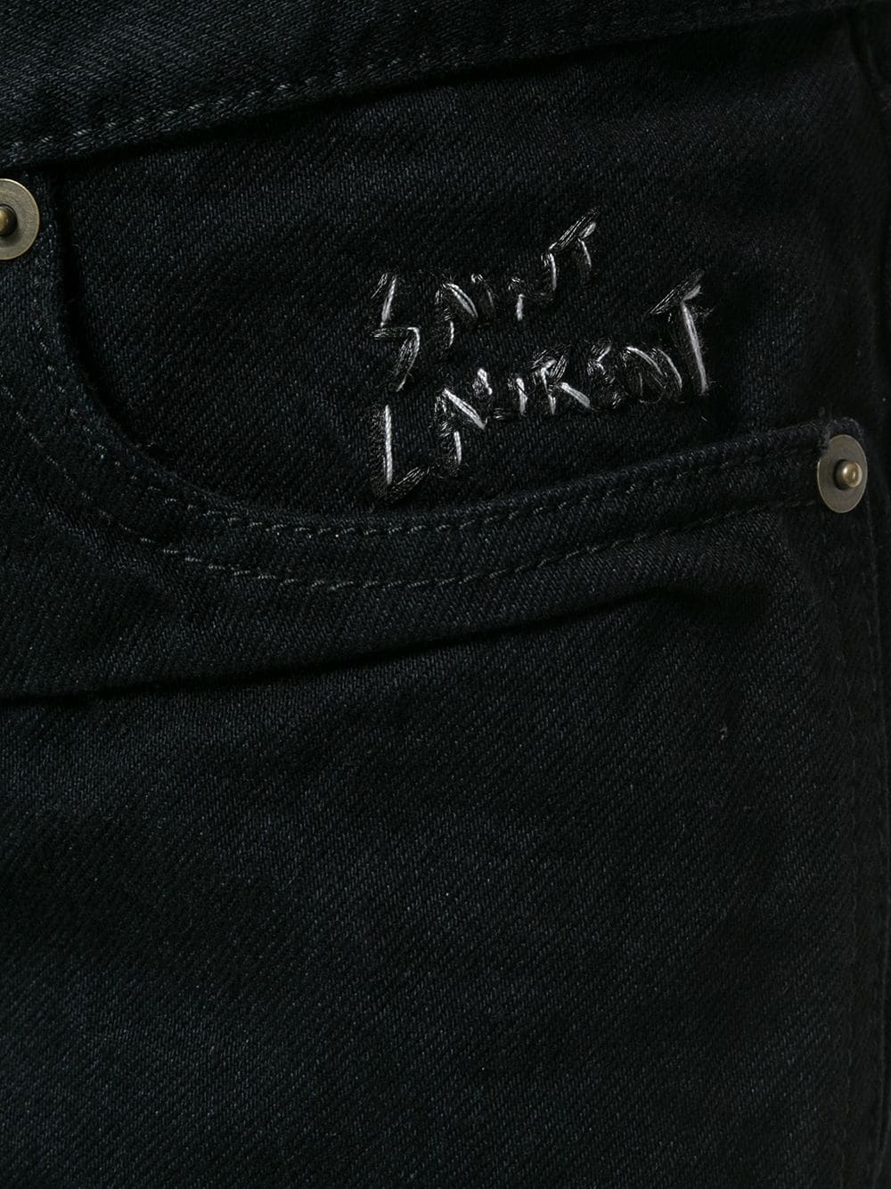 фото Saint laurent асимметричные джинсовые шорты