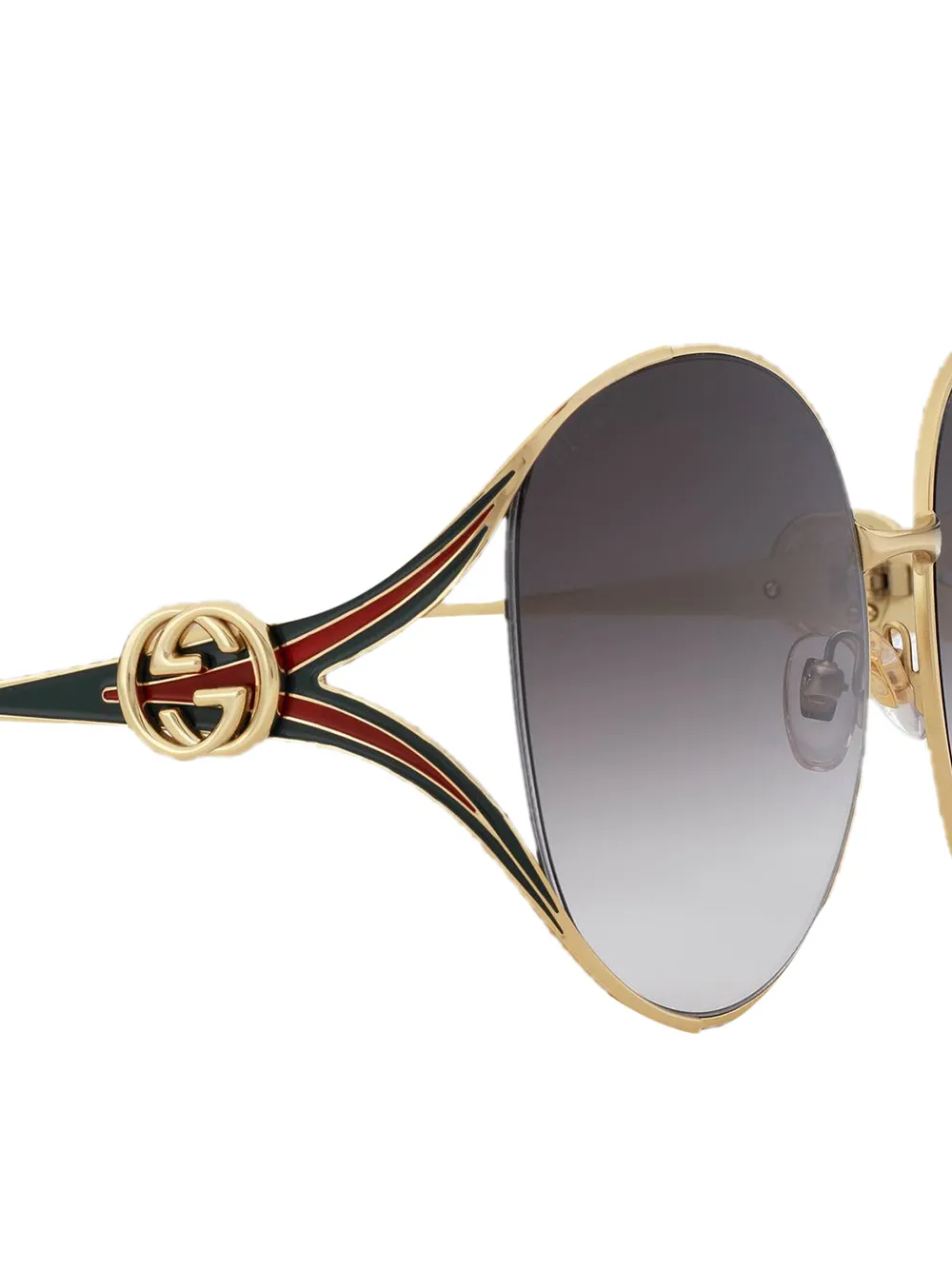 round frame metal gucci sunglasses