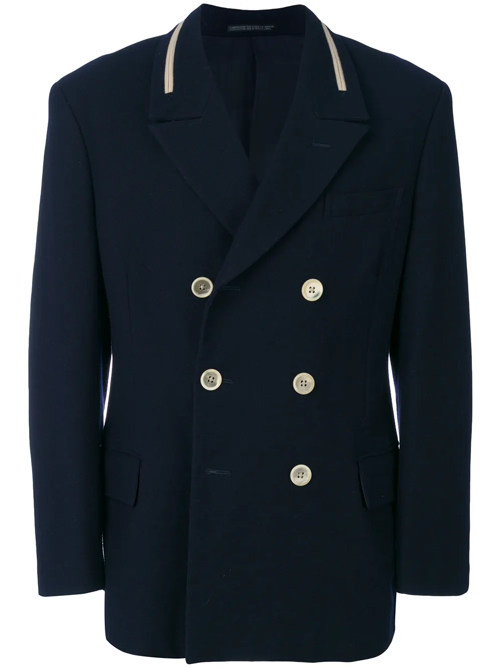 

Yohji Yamamoto Pre-Owned blazer con doble botonadura - Azul