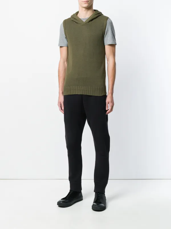 HELMUT LANGオリーブ色ジッパーベスト Helmut Lang Pre-Owned Hooded Knitted Vest | Green | FARFETCH