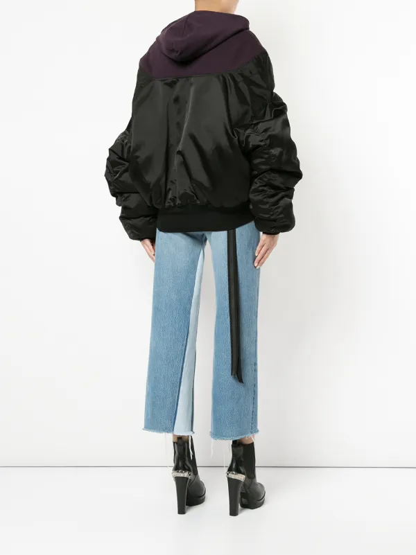 UNRAVEL PROJECT Oversized Hooded Bomber Jacket | Black | FARFETCH