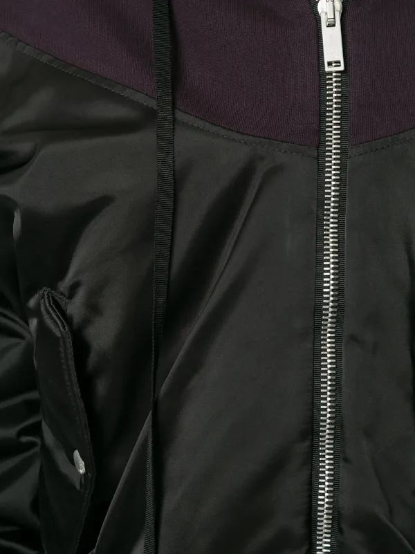 UNRAVEL PROJECT Oversized Hooded Bomber Jacket | Black | FARFETCH