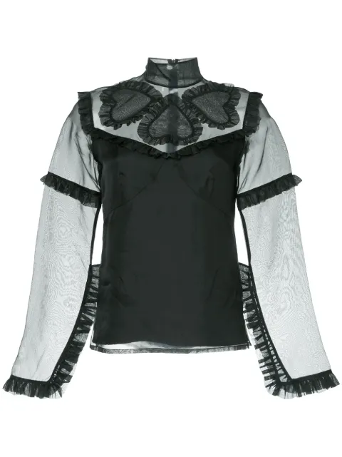 Macgraw Queen of Hearts organza top