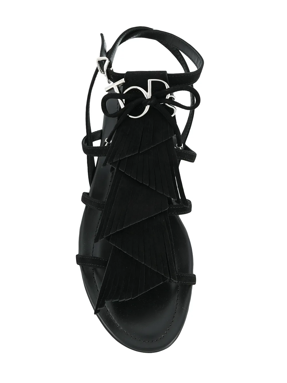 Tod's multi-strap sandalen met franjes Zwart