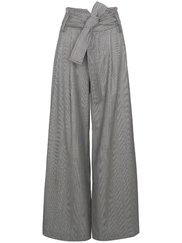 Wright Le Chapelain Oxford Bags Check Trousers Farfetch