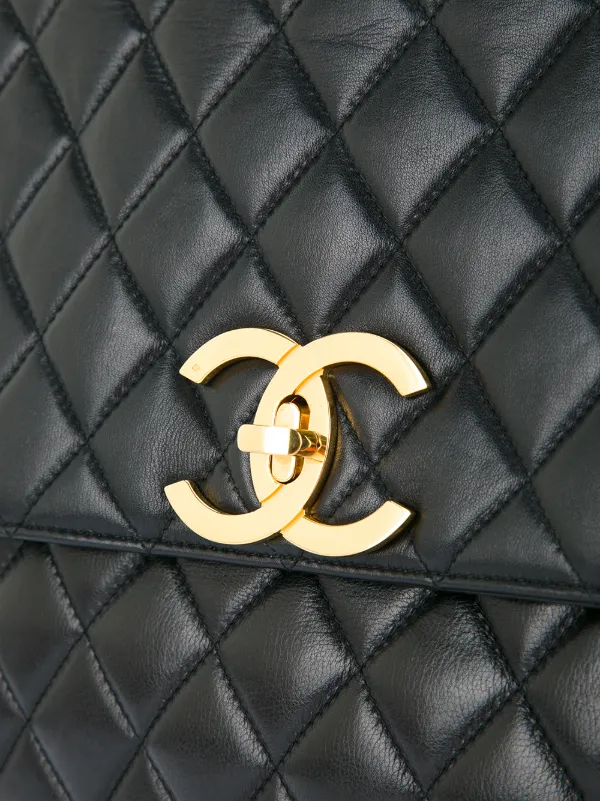 CHANEL Pre-Owned Quilted Briefcase Business Handbag | Black | FARFETCH