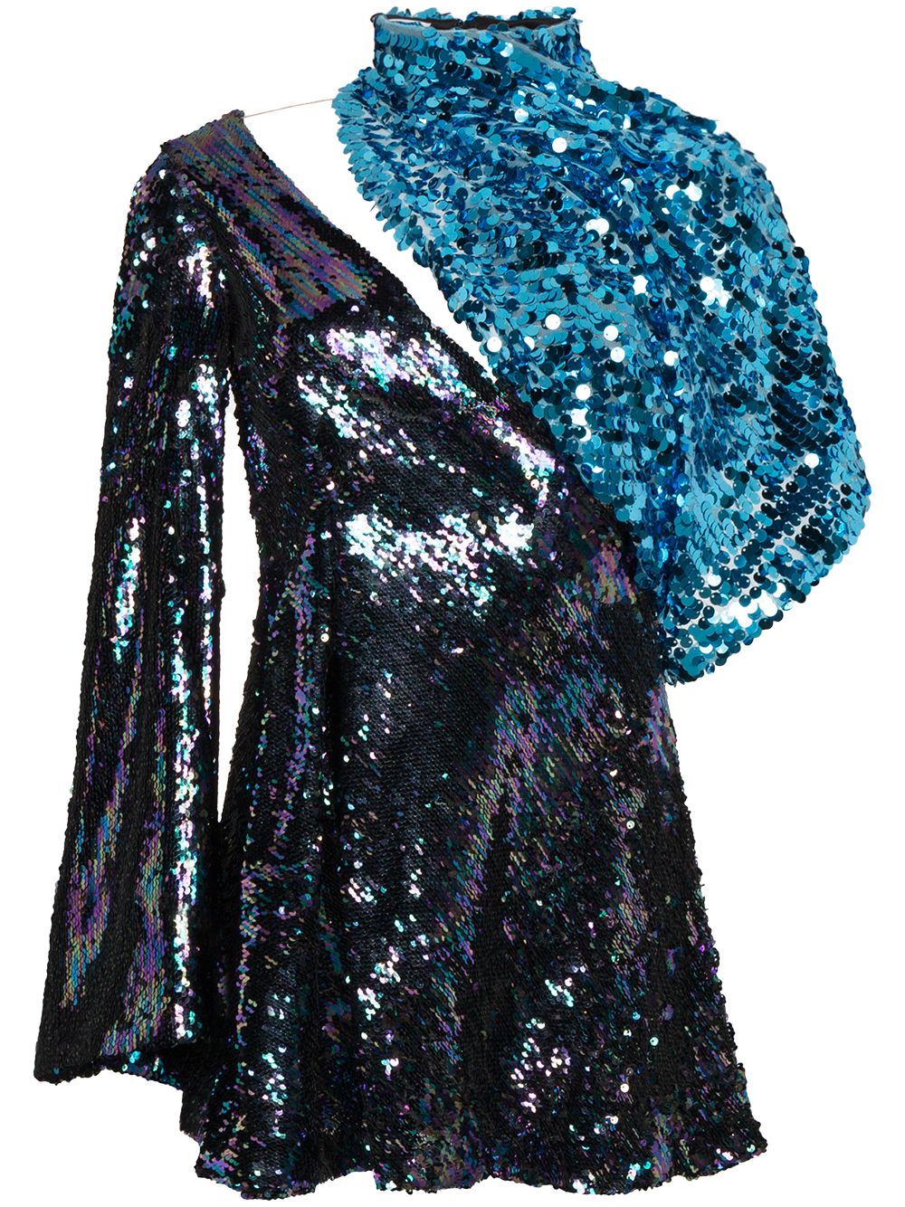 фото Halpern платье с асимметричными рукавами с пайетками