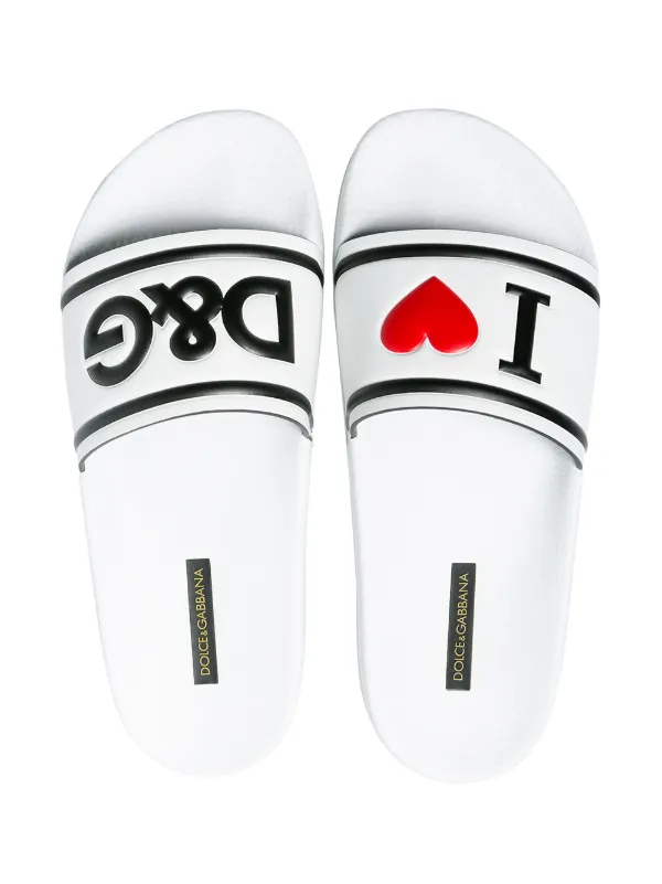 dolce and gabbana slides white