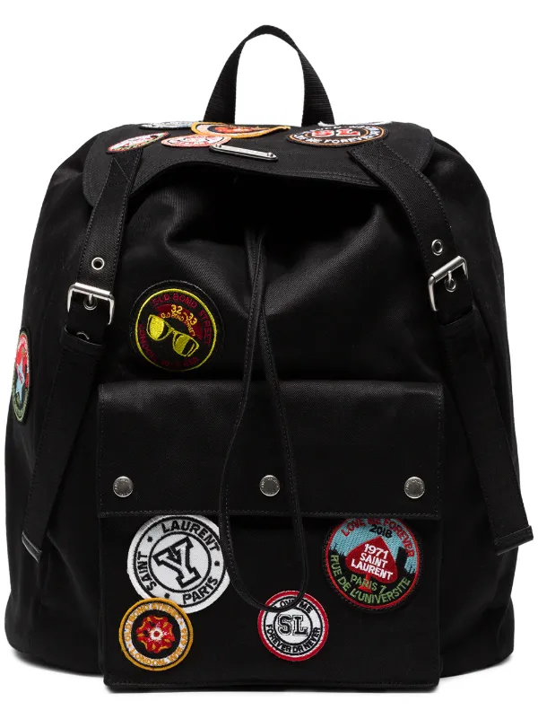 saint laurent patch backpack