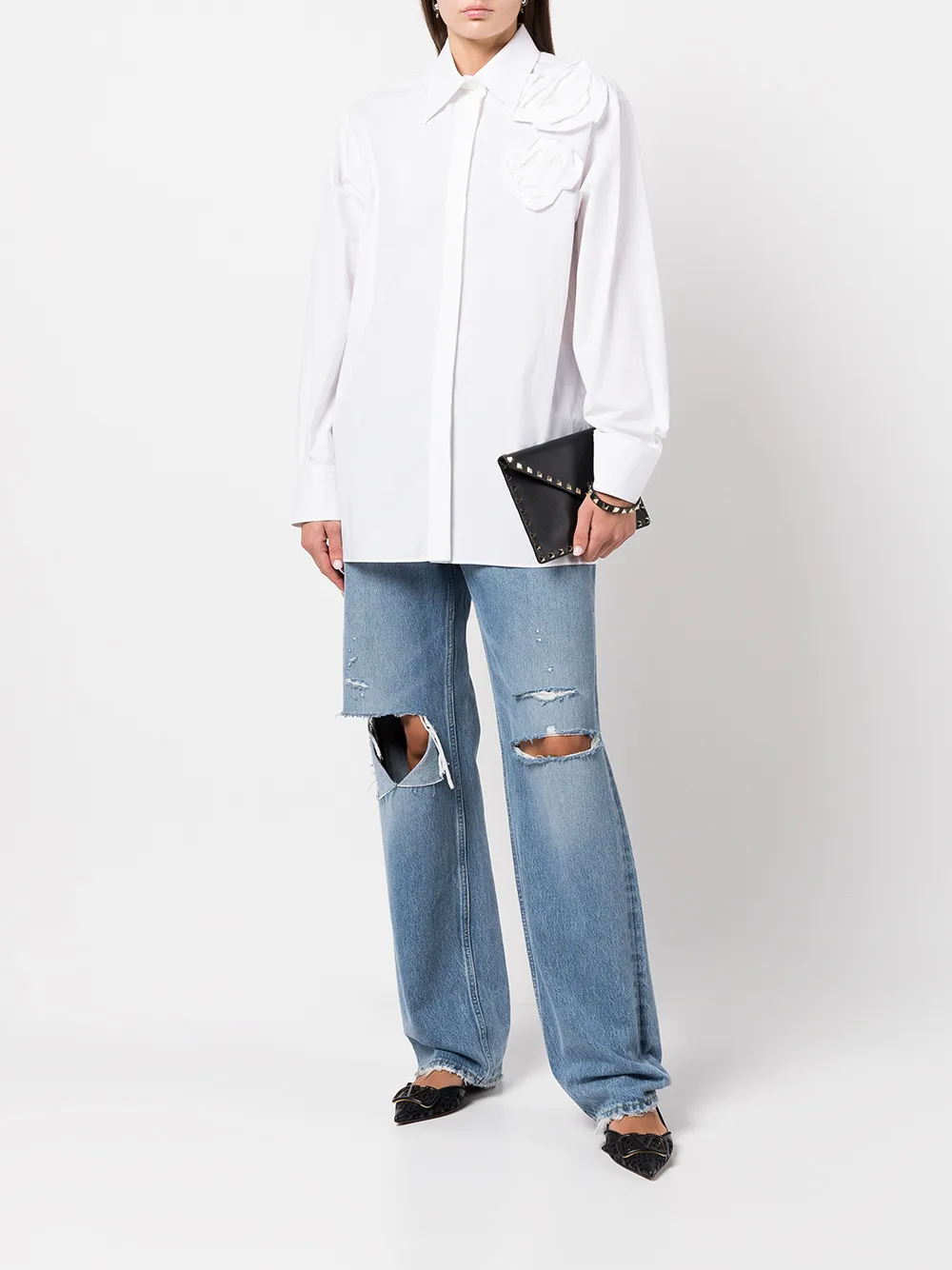 Valentino Garavani Rockstud envelop clutch - Zwart