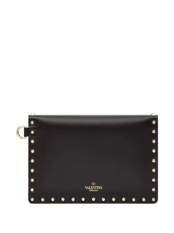 Valentino rockstud clearance leather clutch
