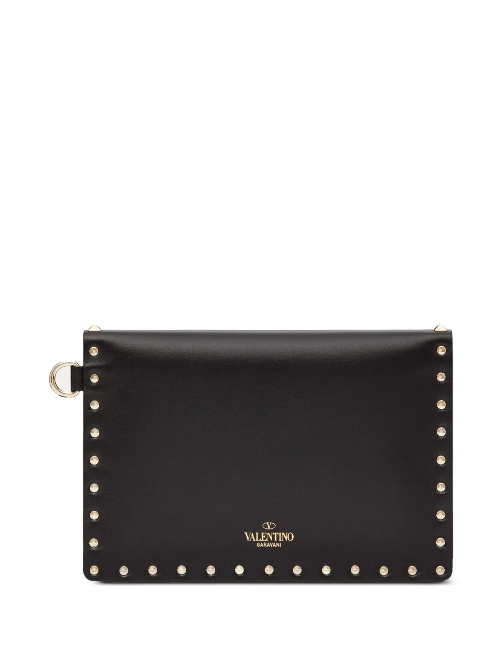 Valentino Garavani Rockstud Leather Clutch Bag | Black Valentino Garavani Rockstud Leather Clutch Bag | Black