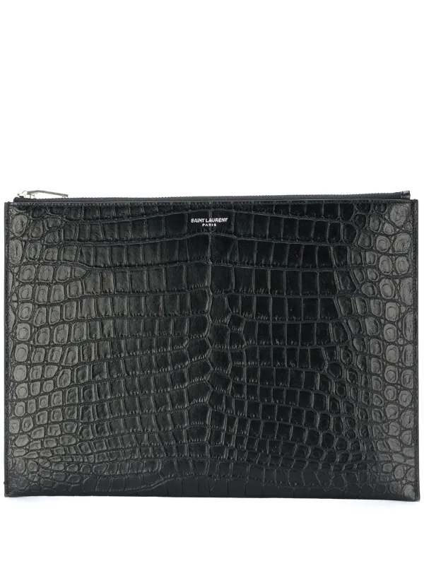 saint laurent croc embossed