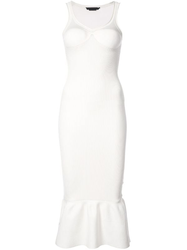 white ribbed tank dress