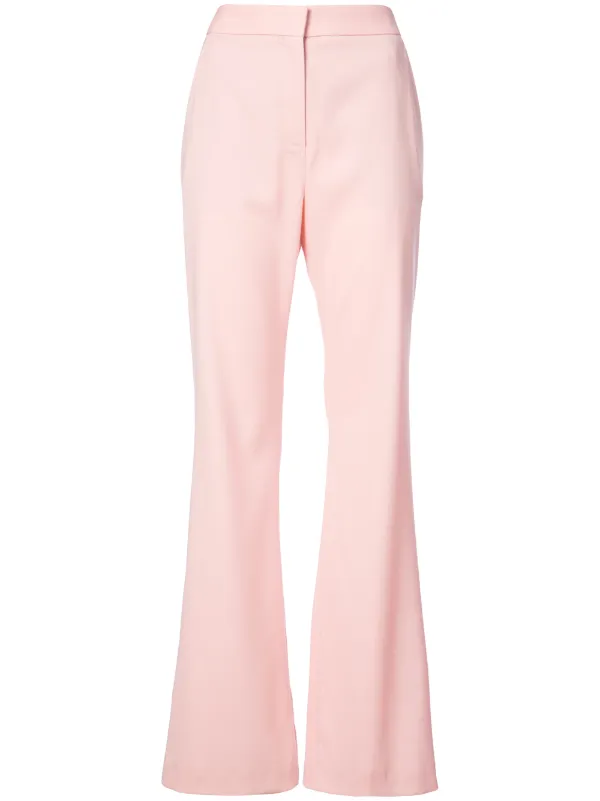 pink flared trousers