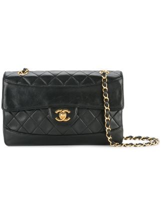 CHANEL Pre-Owned Quilted CC Logo Double Chain Shoulder Bag - Farfetch