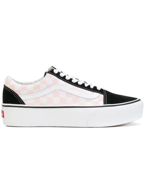 Vans Unisex Checkerboard Old Skool Platform Suede Canvas Black White Trainers 9 W 7 5 M Us