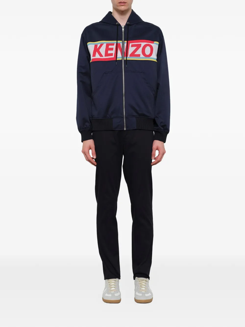  Kenzo Kapuzenpullover Mit Logo Print   Blau 