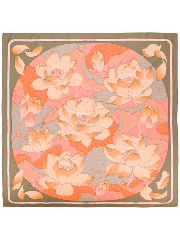 Hermès Pre Owned Fleurs De Lotus Scarf Farfetch