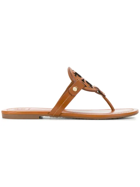 miller medallion leather flat thong