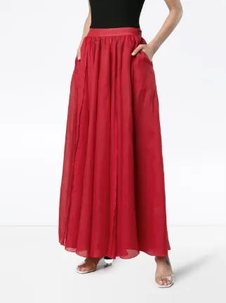 Arlene high waist ramie maxi skirt展示图