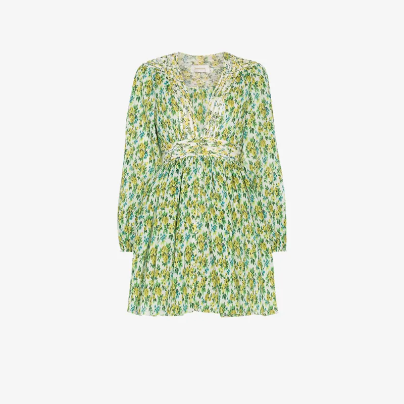 ZIMMERMANN ZIMMERMANN SILK GOLDEN PLISSE MINI DRESS,3578DGOL12530201