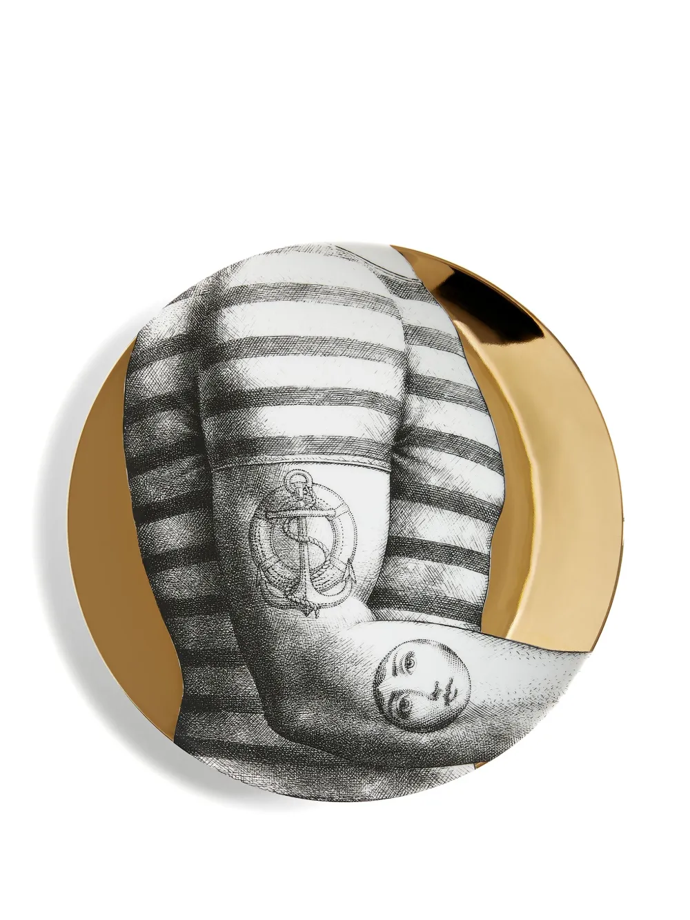 Fornasetti Tema e Variazioni wall plate | Metallic | Image 1