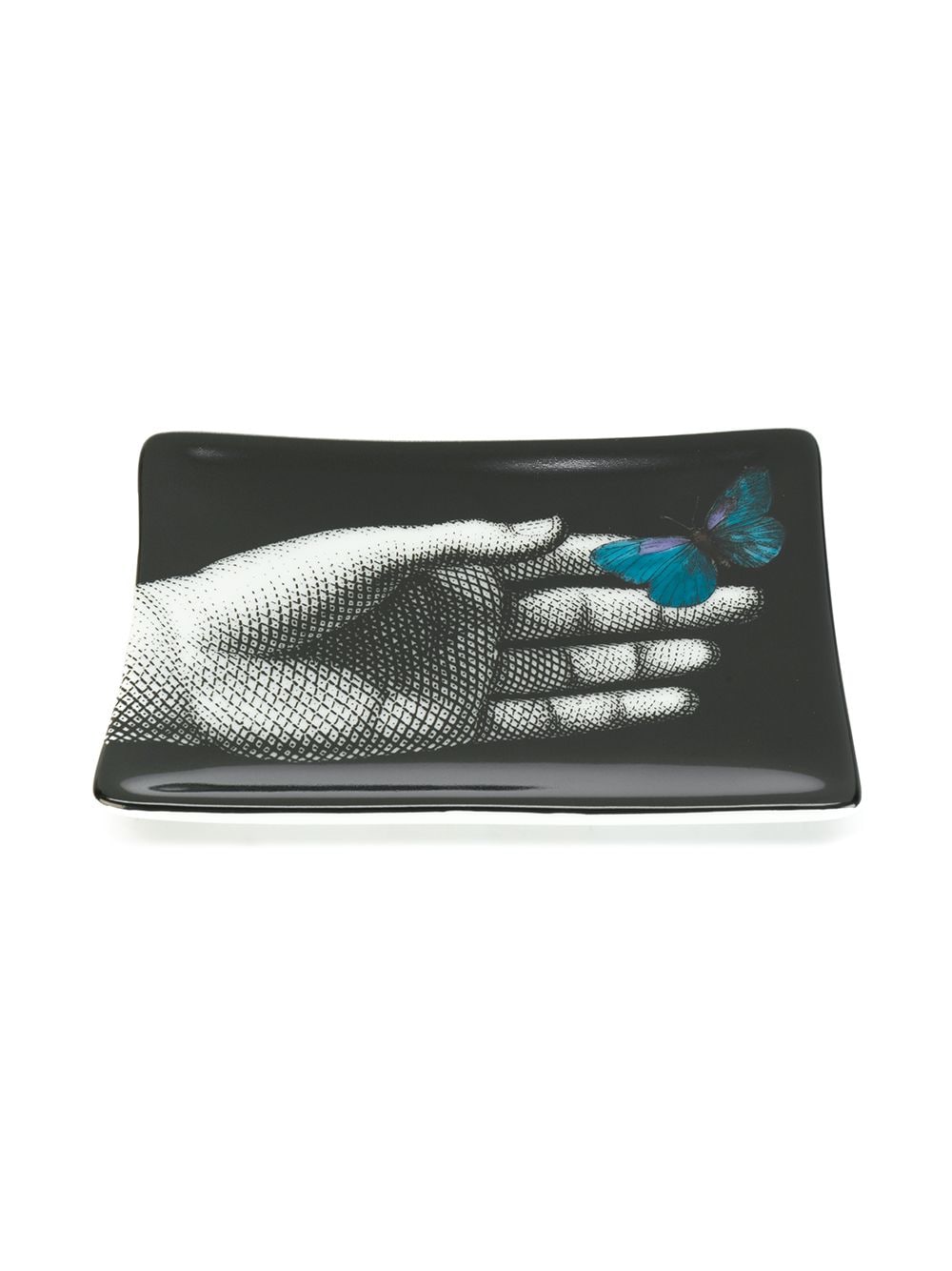 Shop Fornasetti Butterfly Hand Tray In Black
