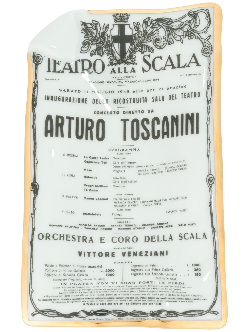 Fornasetti Teatro Alla Scala Dish In White