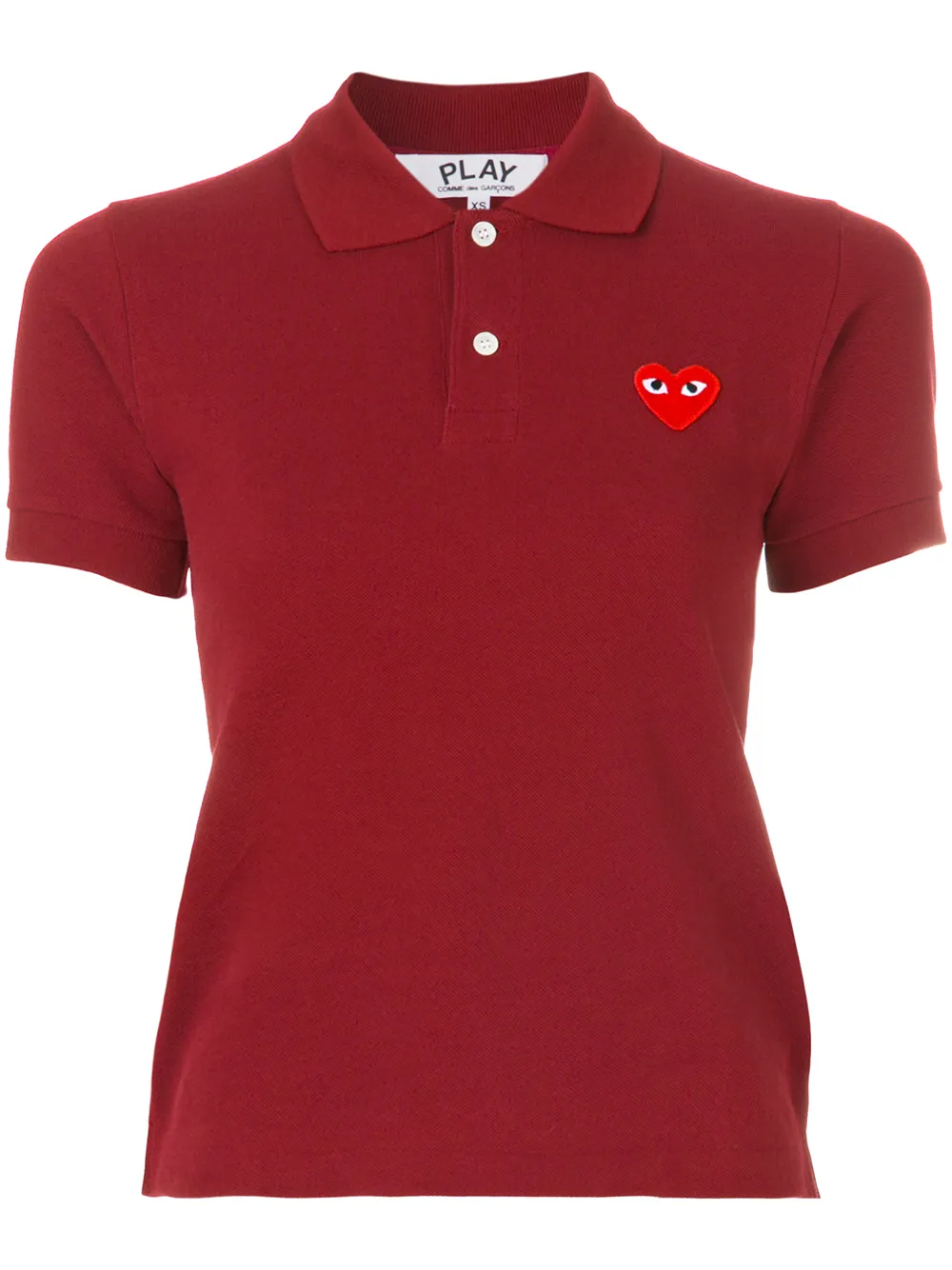 

Comme Des Garçons Play logo embroidered cropped polo shirt - Pink