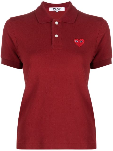 Comme Des Garçons Play logo embroidered cropped polo shirt