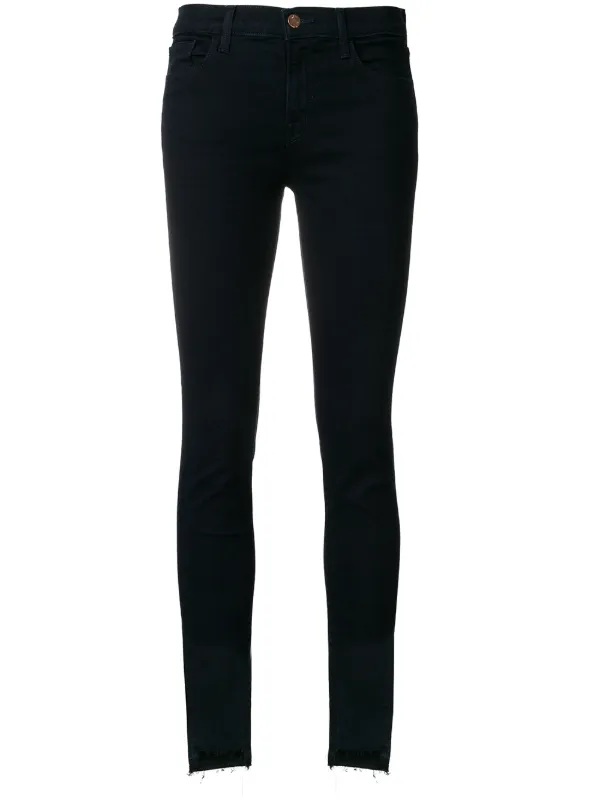 ripped hem skinny jeans