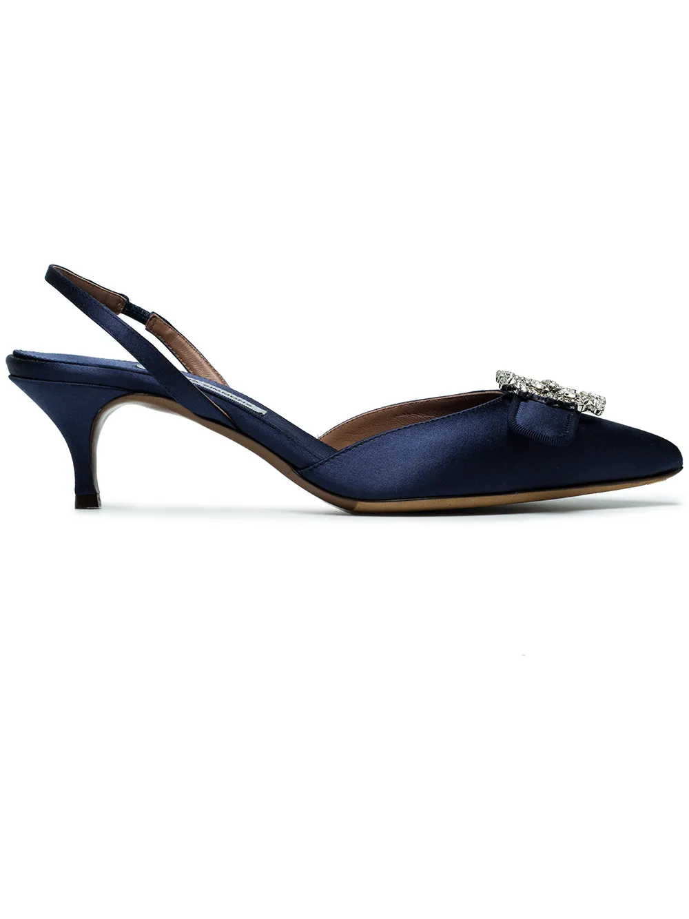 blue satin kitten heels