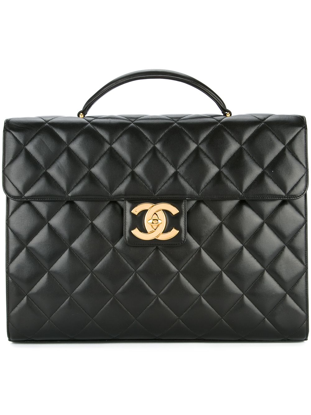 Chanel Black Quilted Leather CC Zip Around Wallet Chanel