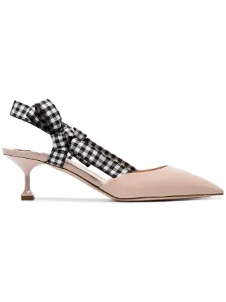 miu miu gingham slingbacks