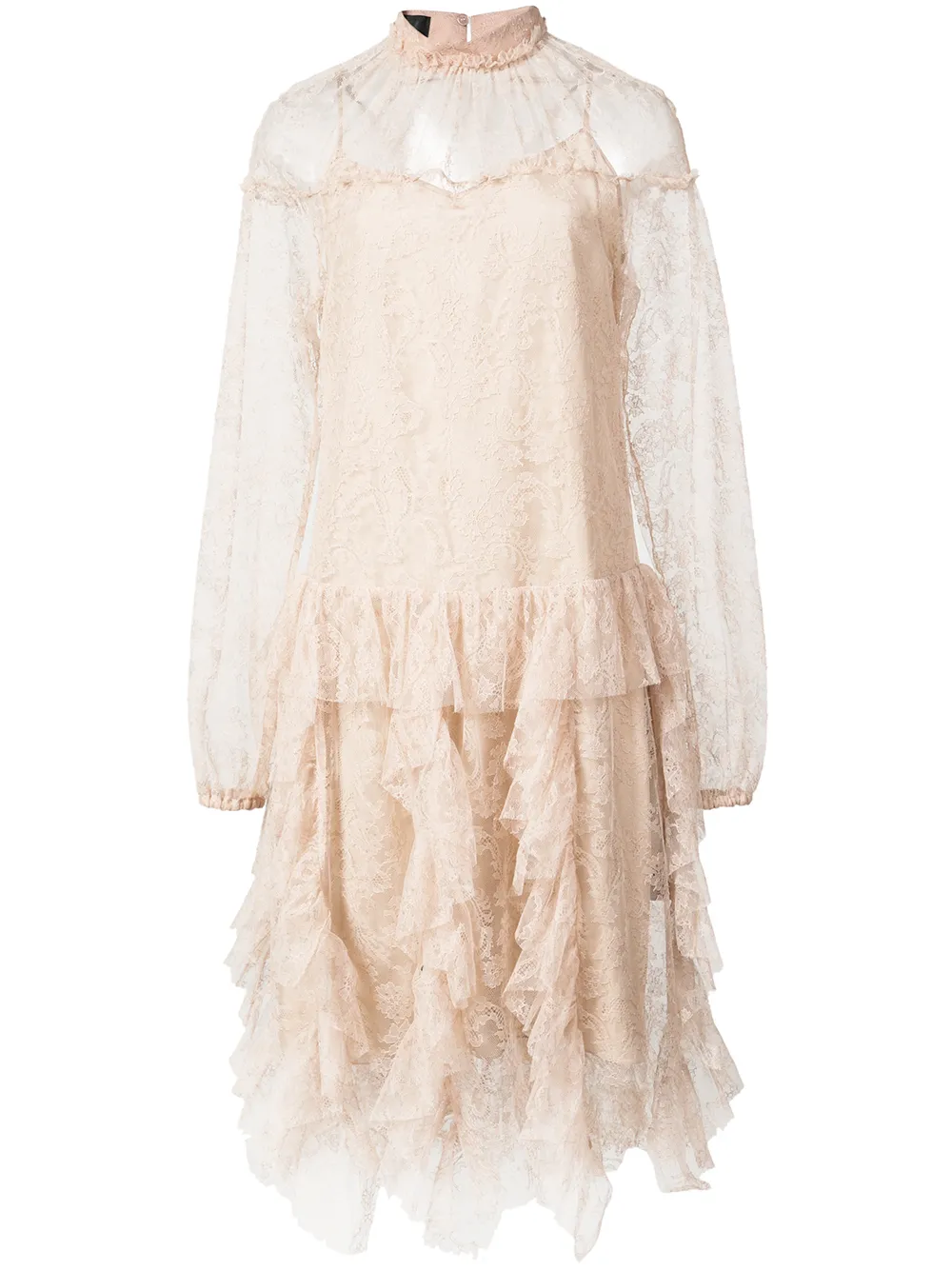 Rochas sheer lace dress - Toni neutri