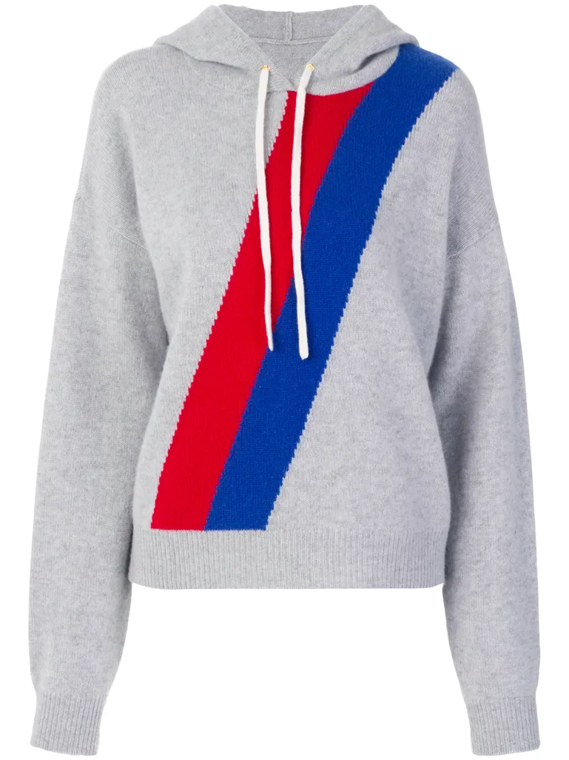 striped hoodie - women - Cashmere - XS, S, M, L - GREY