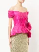 Bambah large flower detail peplum top