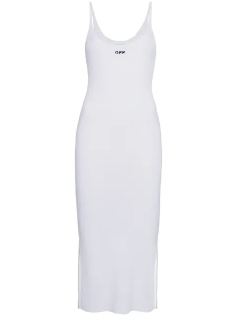 Off-White Scoop neck midi dress with print