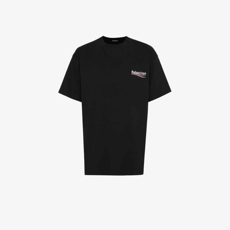 balenciaga oversized logo print cotton jersey t shirt