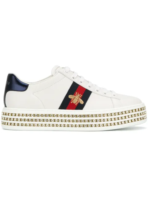 gucci crystal trainers