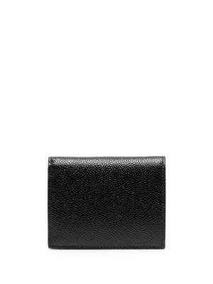 Black Pebble Grain Leather Debossed 4-Bar Long Jacket Wallet