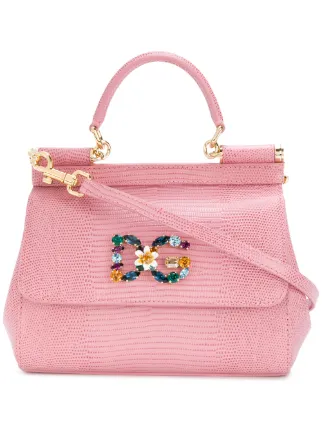 Dolce & Gabbana Small Sicily Crystal DG-logo Shoulder Bag - Farfetch