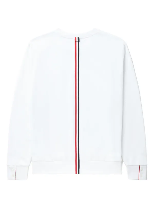 Thom Browne RWB-stripe Cotton Sweatshirt | White | FARFETCH HK