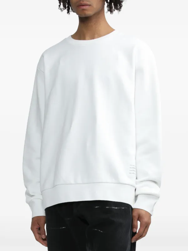 Thom Browne RWB-stripe Cotton Sweatshirt | White | FARFETCH HK
